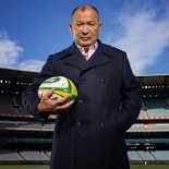 Article thumbnail: MELBOURNE, AUSTRALIA - MAY 01: Wallabies head coach Eddie Jones poses for a photograph during a Wallabies media opportunity at Melbourne Cricket Ground on May 01, 2023 in Melbourne, Australia. (Photo by Daniel Pockett/Getty Images)