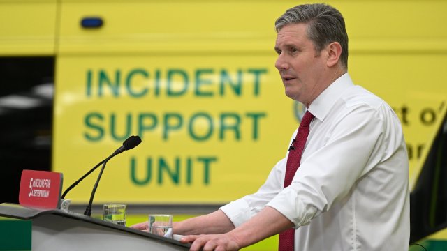 Article thumbnail: BRAINTREE, ENGLAND - MAY 22: Keir Starmer, Leader of the Labour Party gives a speech announcing the Labour Party's plans for reforming the NHS on May 22, 2023 in Braintree, England. (Photo by Leon Neal/Getty Images)